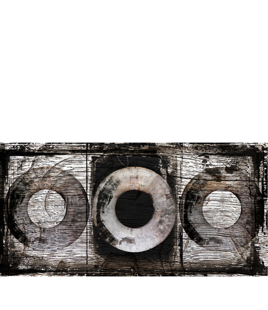 Circles Brown Tavla 150x60, Aluminium