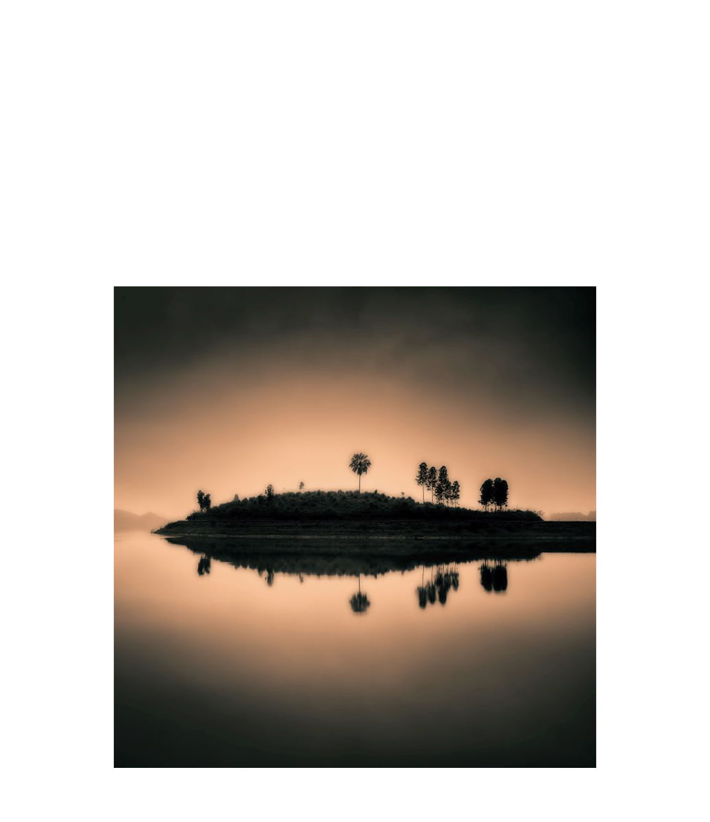 Sunset Island Fototavla 100x100, Plexiglas
