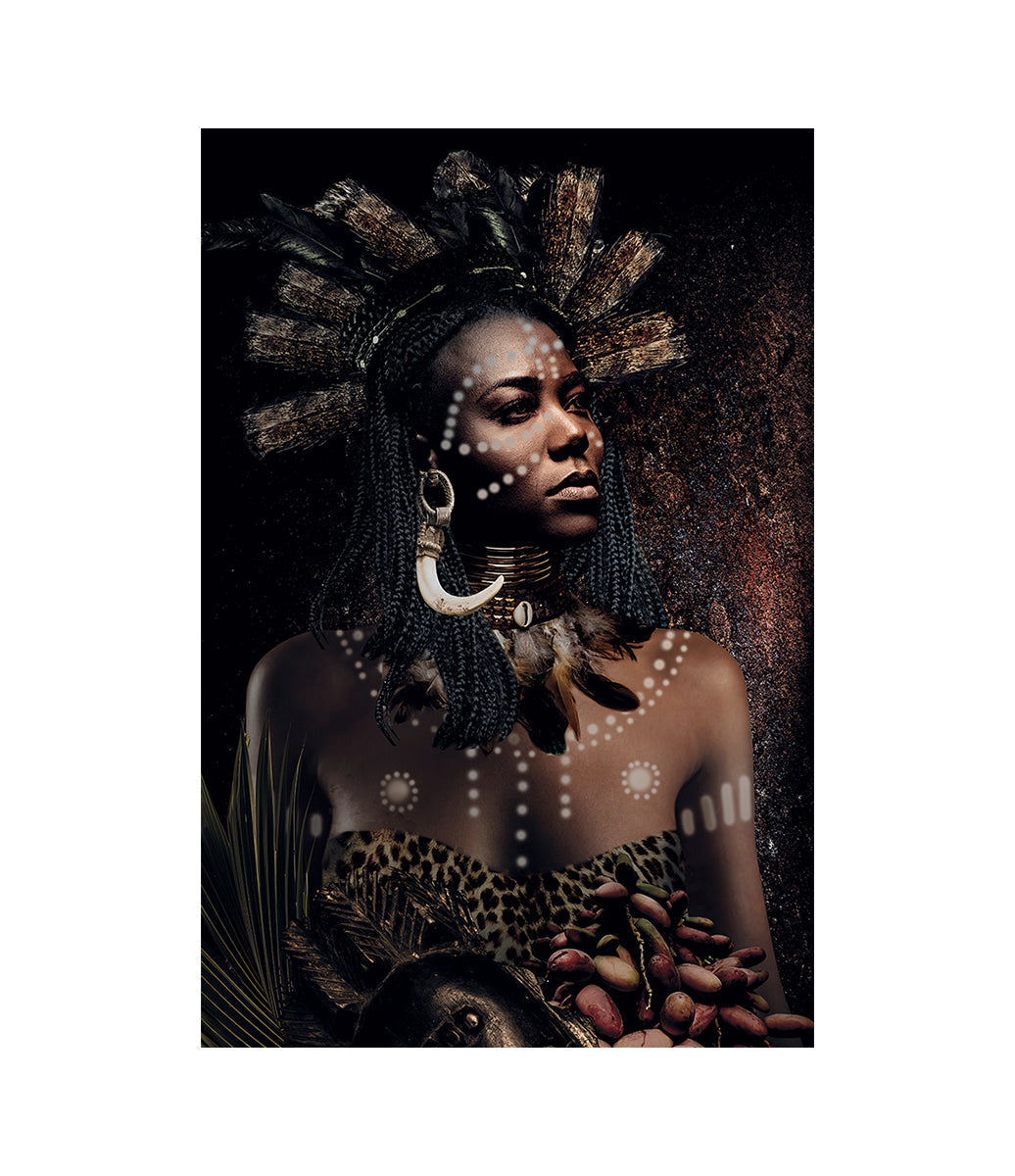 African Tribe Woman Fototavla 120x180, Plexiglas