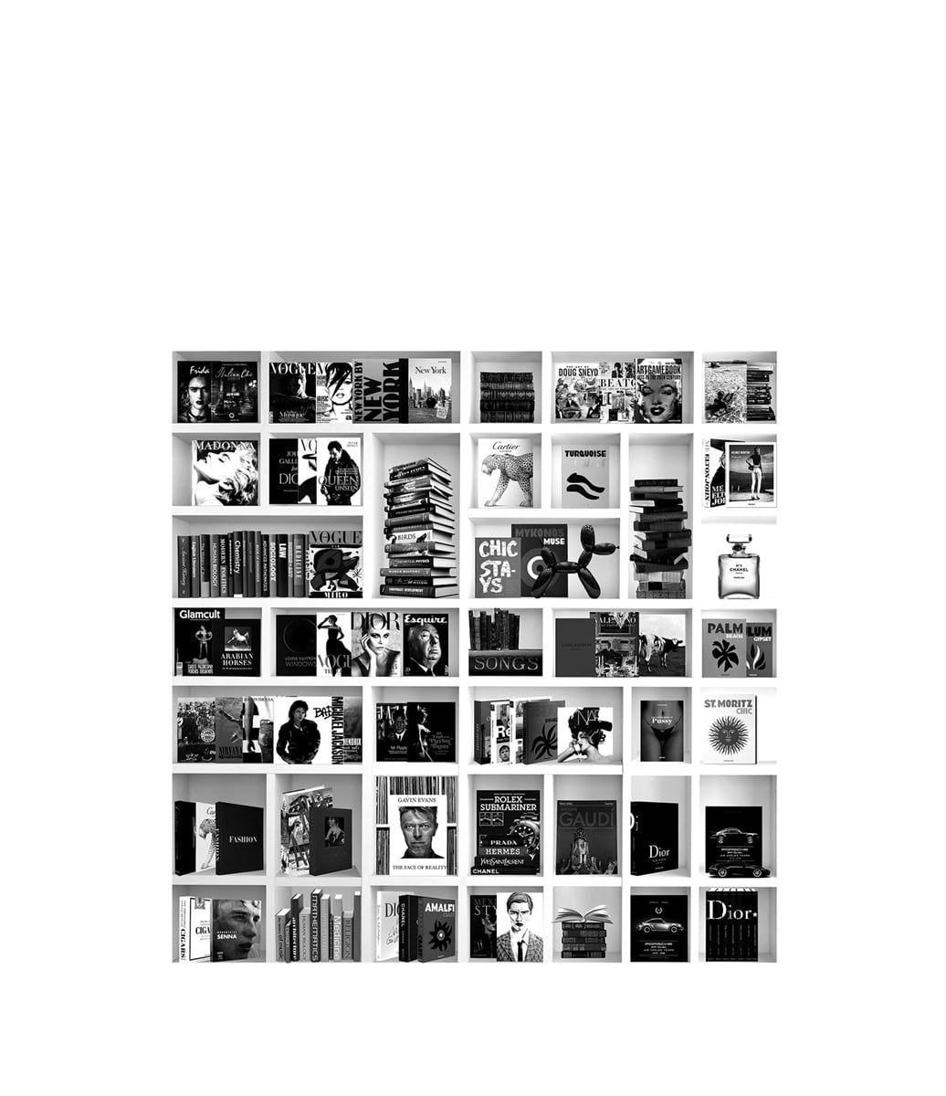 Book Case Fashion White Fototavla 120x120, Plexiglas