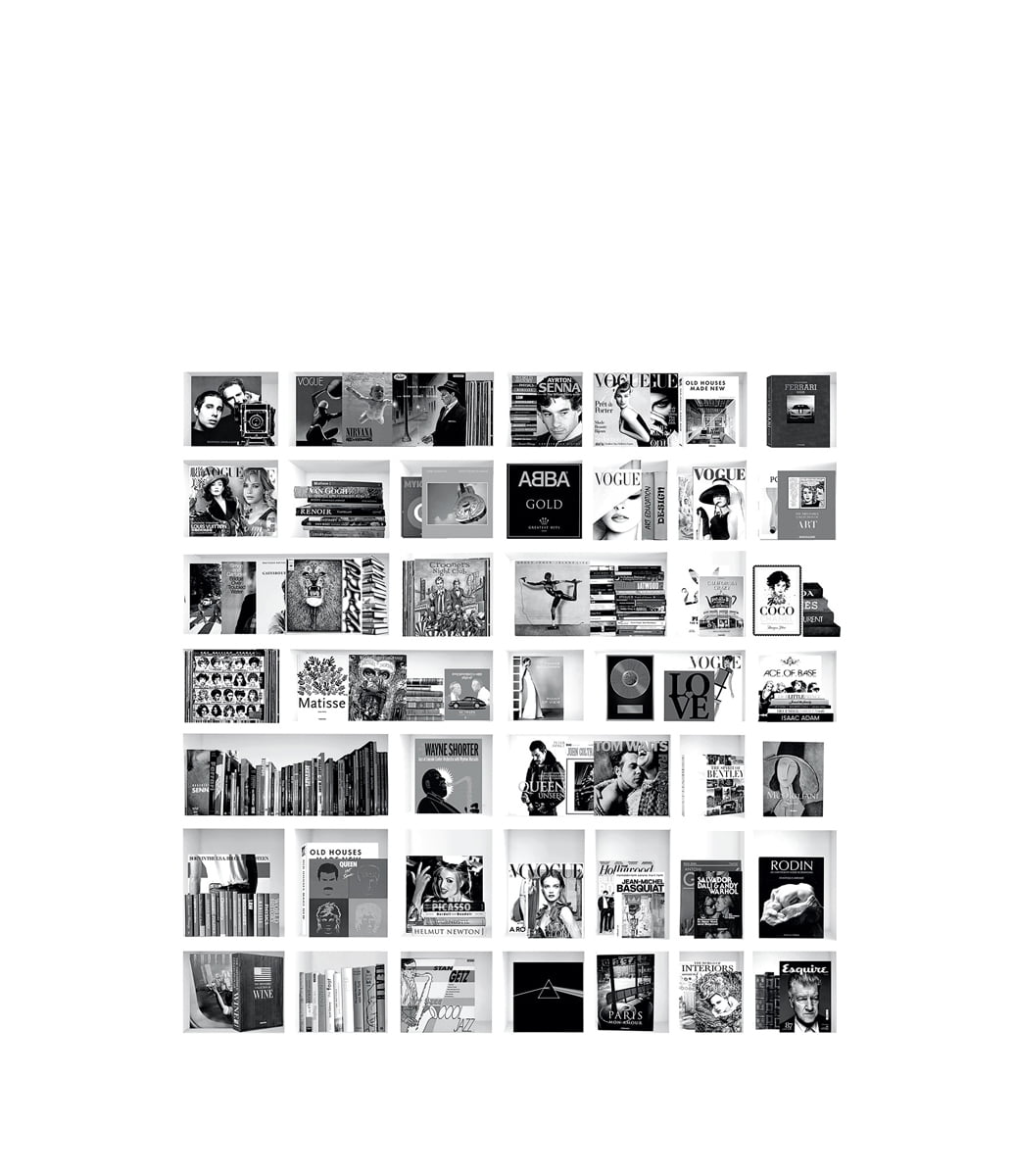 Book Case Music White Fototavla 100x100, Plexiglas