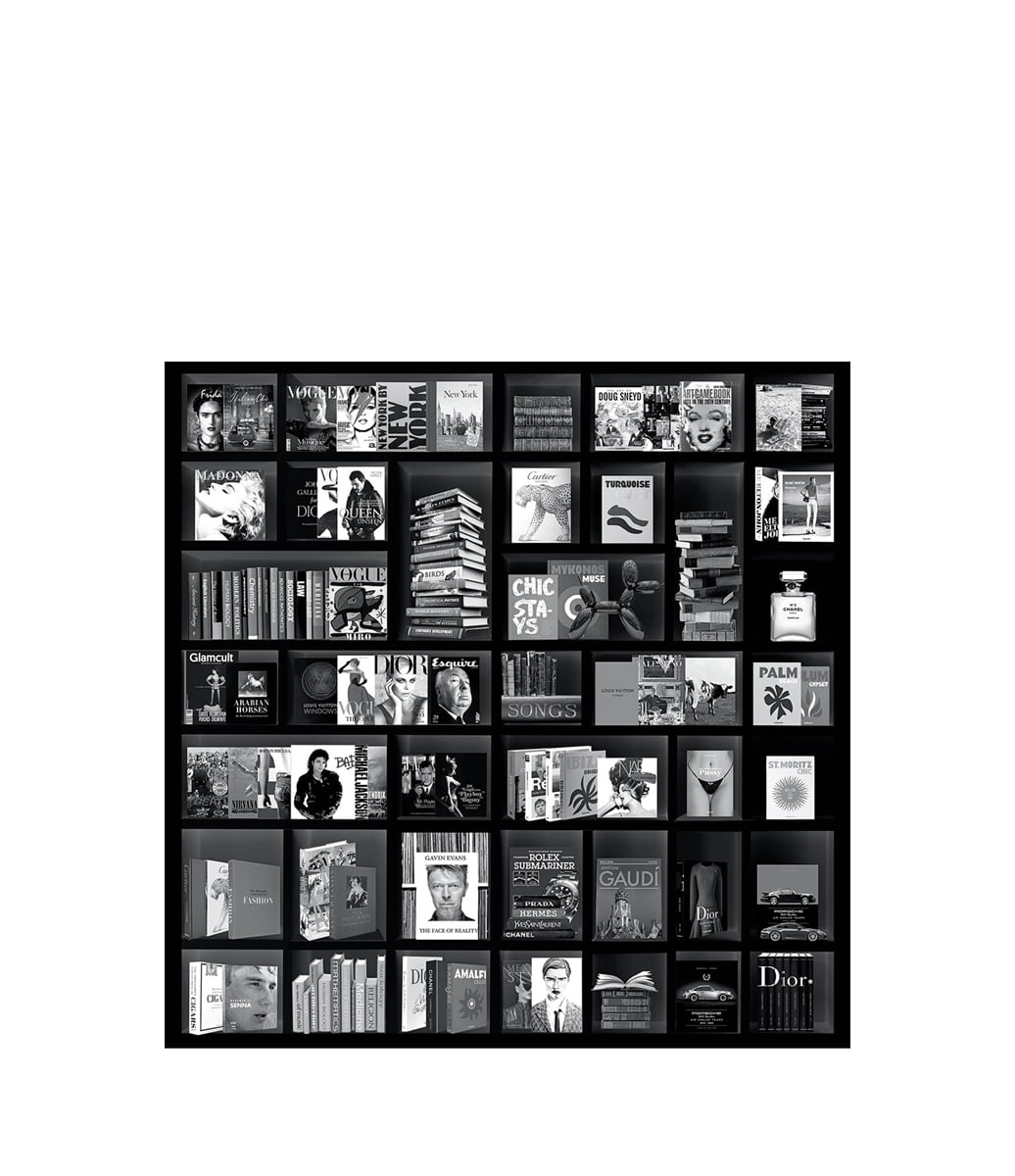 Book Case Fashion Black Fototavla 150x150, Plexiglas