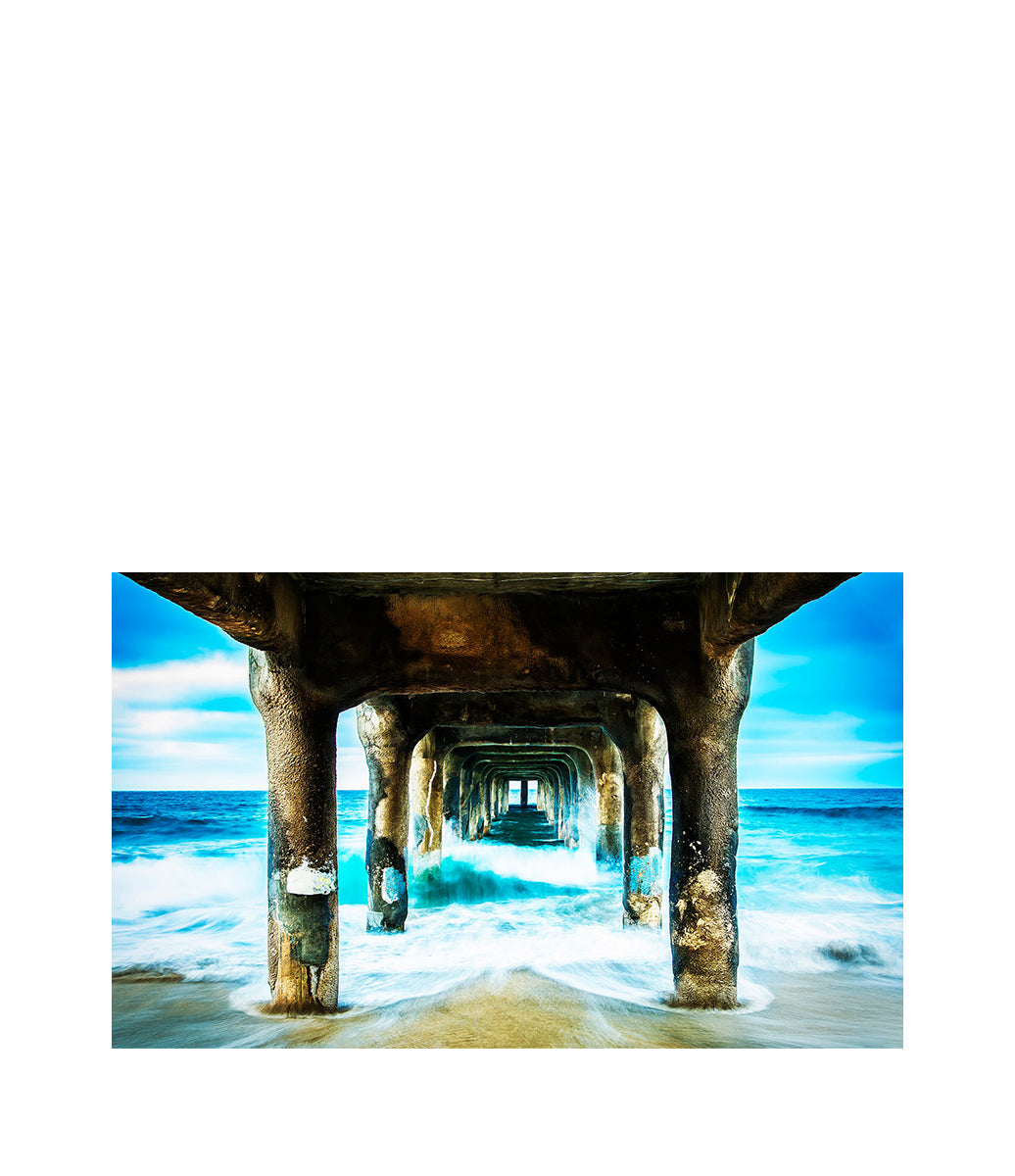 Dreamy Pier Sunset Fototavla 120x80, Aluminium