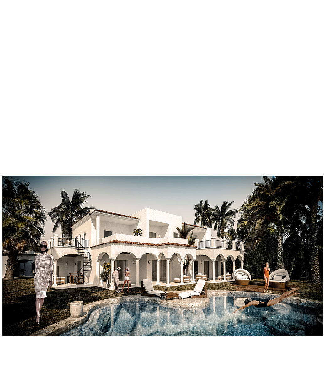 Afternoon In Palm Beach Fototavla 200x100, Aluminium